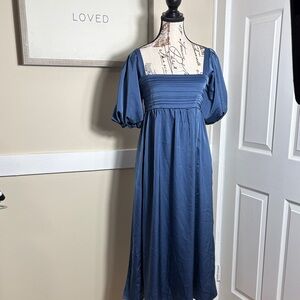 Elegant Blue Midi Dress